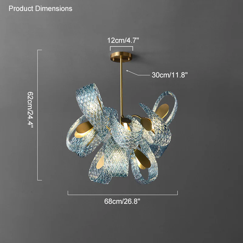 WOMO Peacock Blue Art Glass Chandelier-WM2213 - Image 30