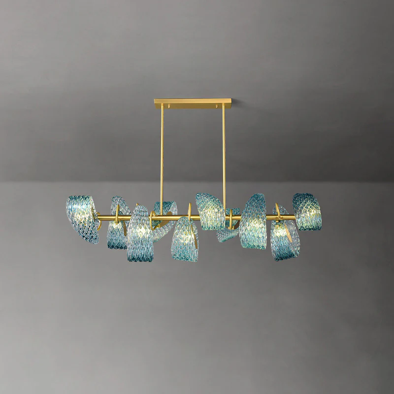 WOMO Peacock Blue Art Glass Chandelier-WM2213 - Image 37