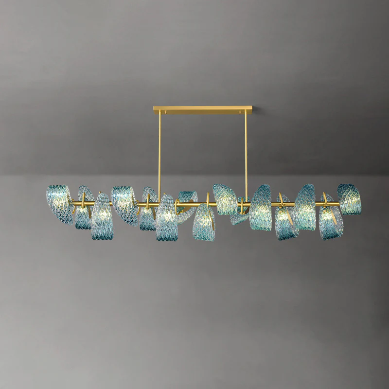 WOMO Peacock Blue Art Glass Chandelier-WM2213 - Image 39