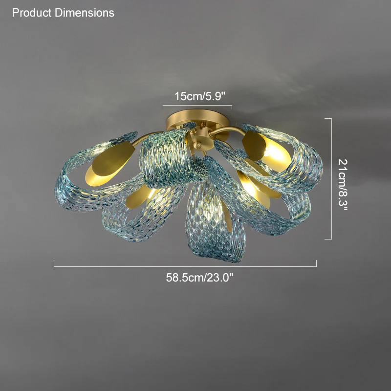 WOMO Peacock Blue Art Glass Chandelier-WM2213 - Image 44