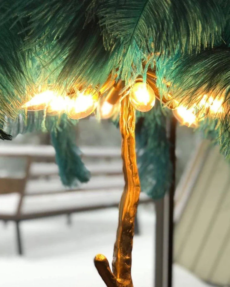 WOMO Feather Palm Tree Floor Lamp-WM7000 - Image 100