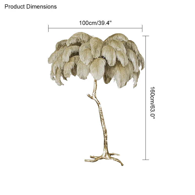 WOMO Feather Palm Tree Floor Lamp-WM7000 - Image 115