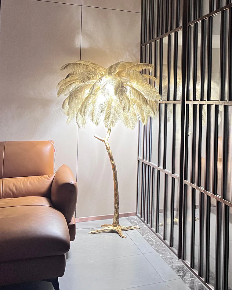 WOMO Feather Palm Tree Floor Lamp-WM7000 - Image 37