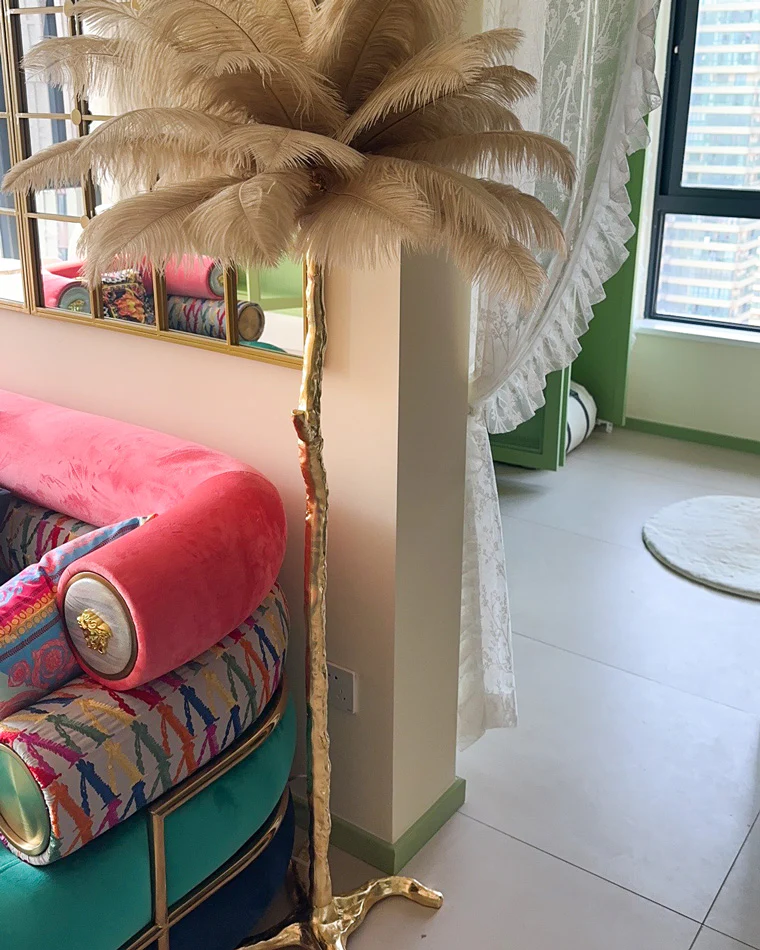 WOMO Feather Palm Tree Floor Lamp-WM7000 - Image 47
