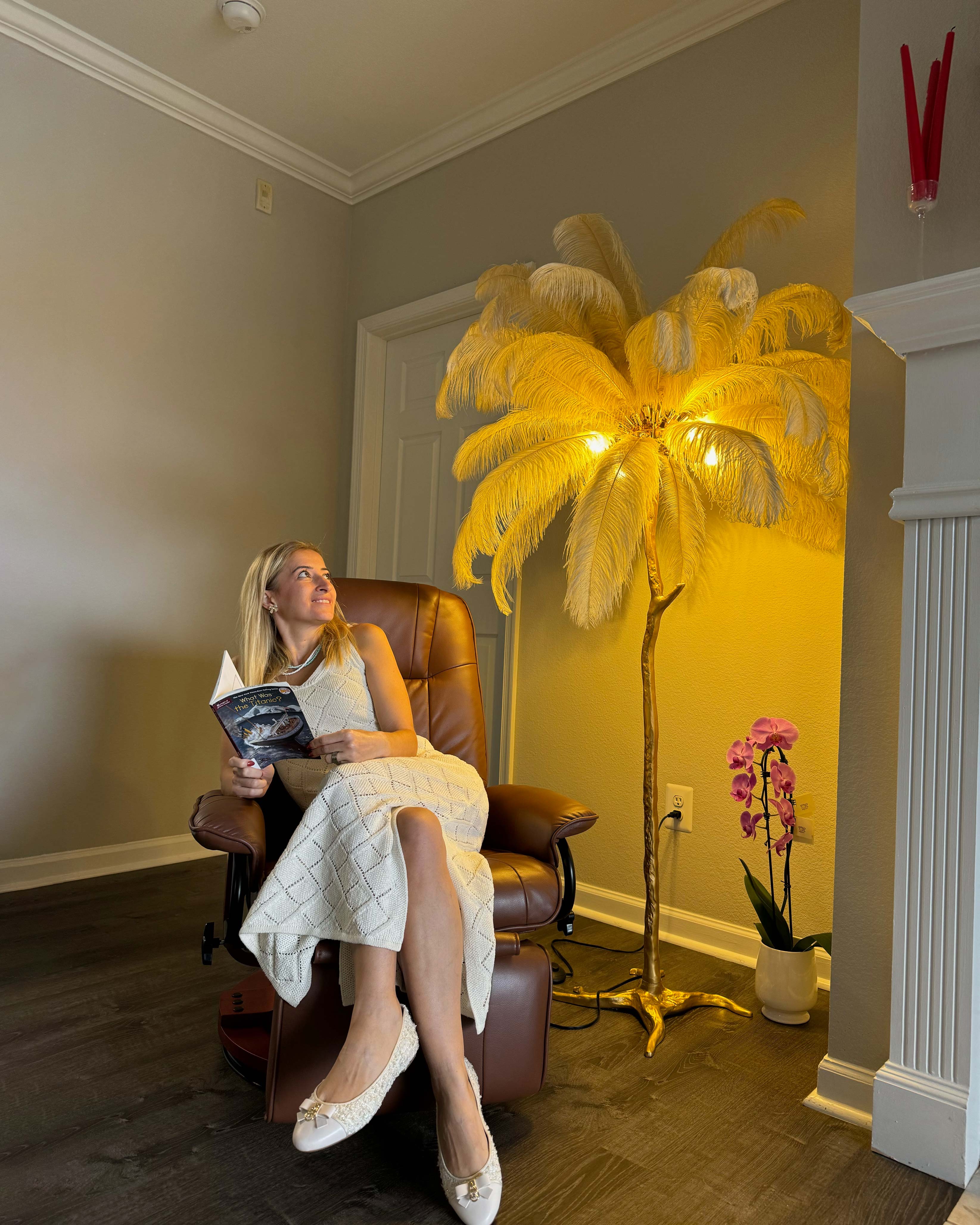 WOMO Feather Palm Tree Floor Lamp-WM7000 - Image 5