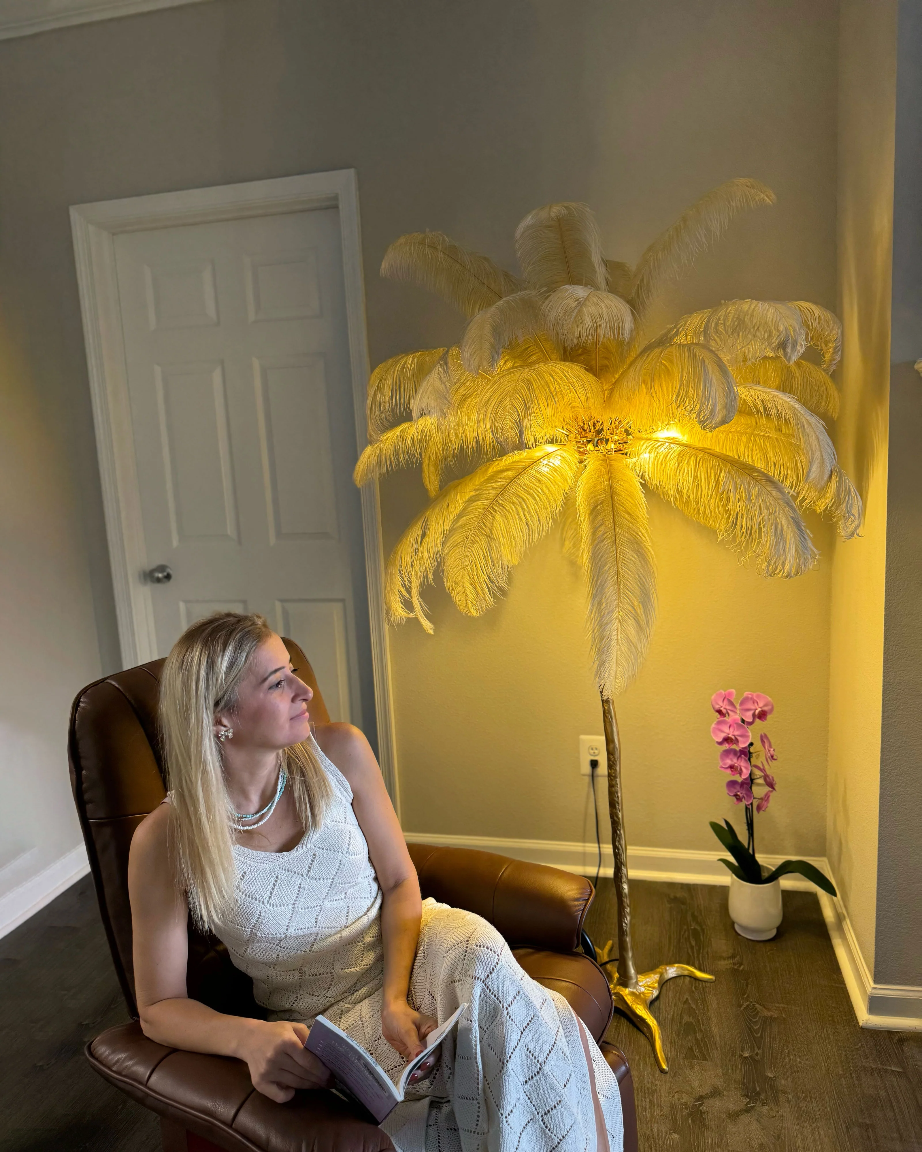 WOMO Feather Palm Tree Floor Lamp-WM7000 - Image 74
