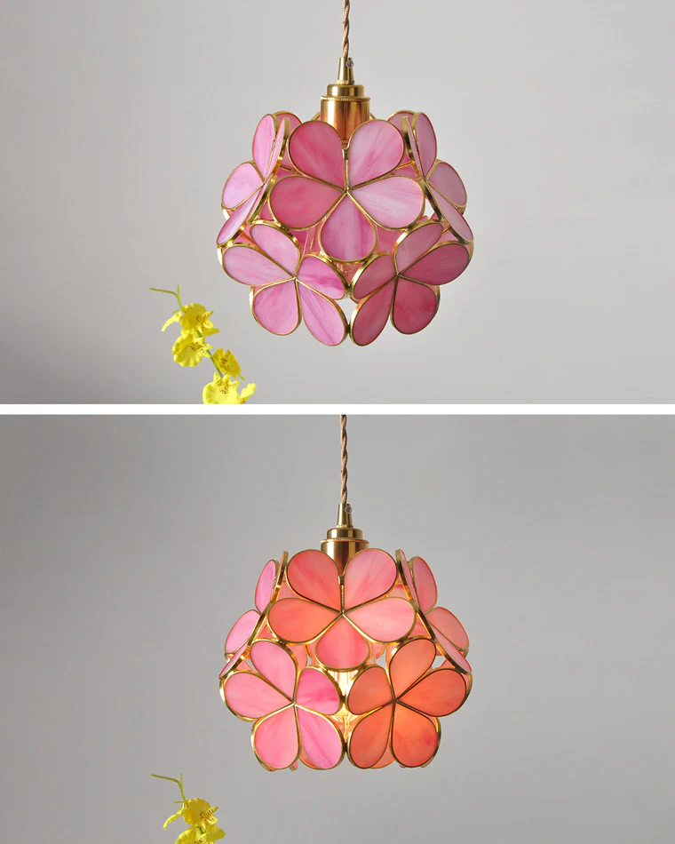 WOMO Cherry Blossom Stained Glass Pendant Light-WM2100 - Image 16