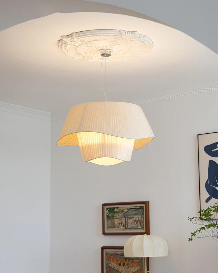 WOMO Pleated Fabric Drum Pendant Light-WM2130 - Image 18