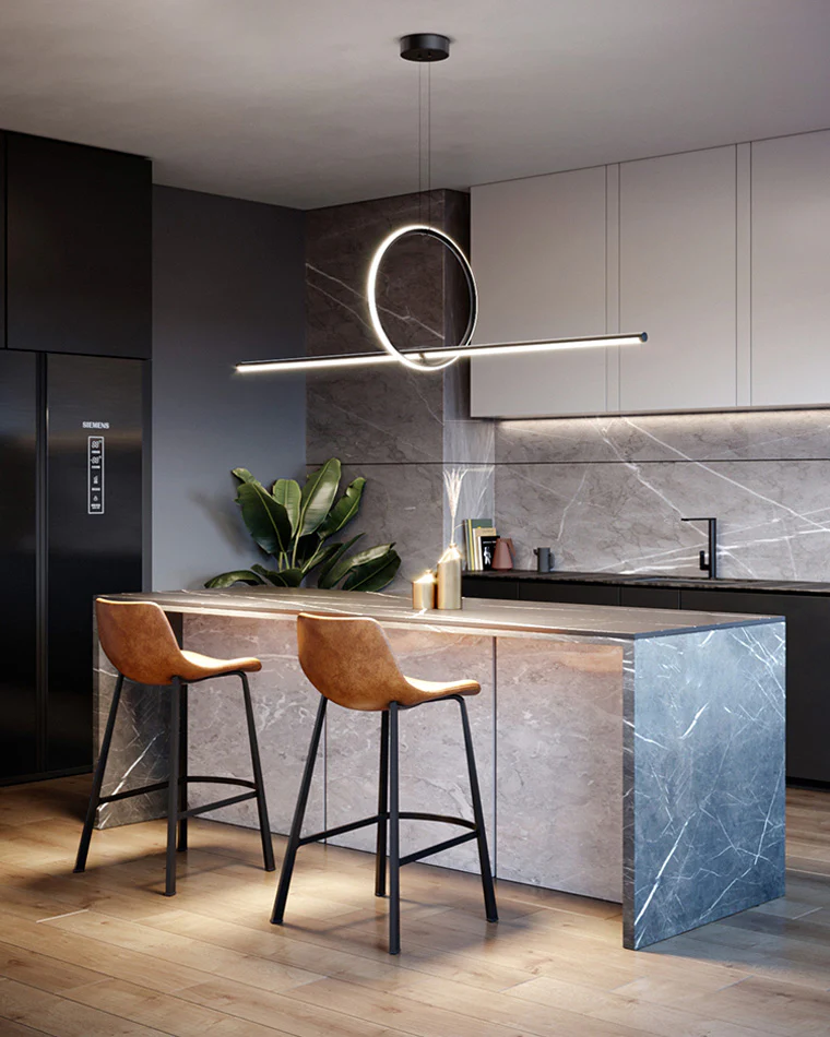 WOMO Circle Linear Pendant Light-WM2122 - Image 12