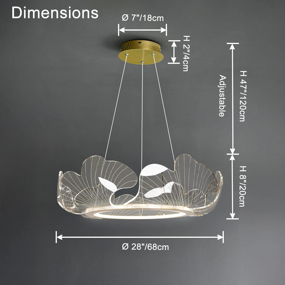 WOMO  Acrylic Ginkgo Leaf Chandelier-WM2000 - Image 39
