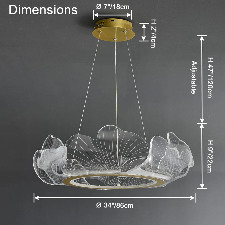 WOMO  Acrylic Ginkgo Leaf Chandelier-WM2000 - Image 41