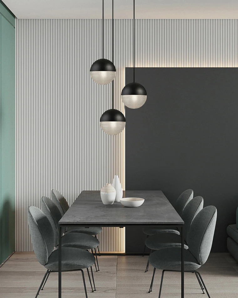 WOMO Prismatic/Milk Glass Globe Pendant Light-WM2065 - Image 13