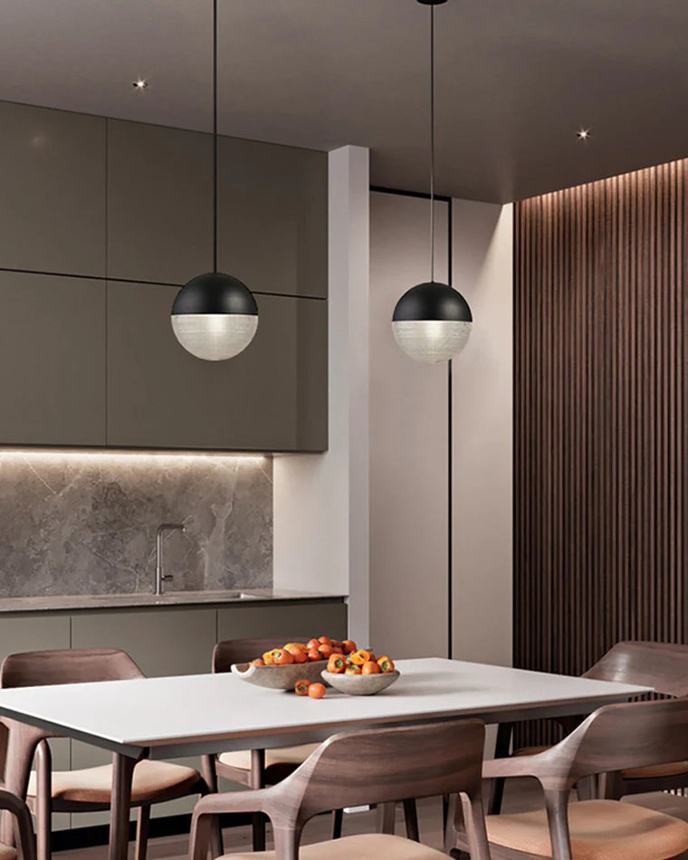 WOMO Prismatic/Milk Glass Globe Pendant Light-WM2065 - Image 15