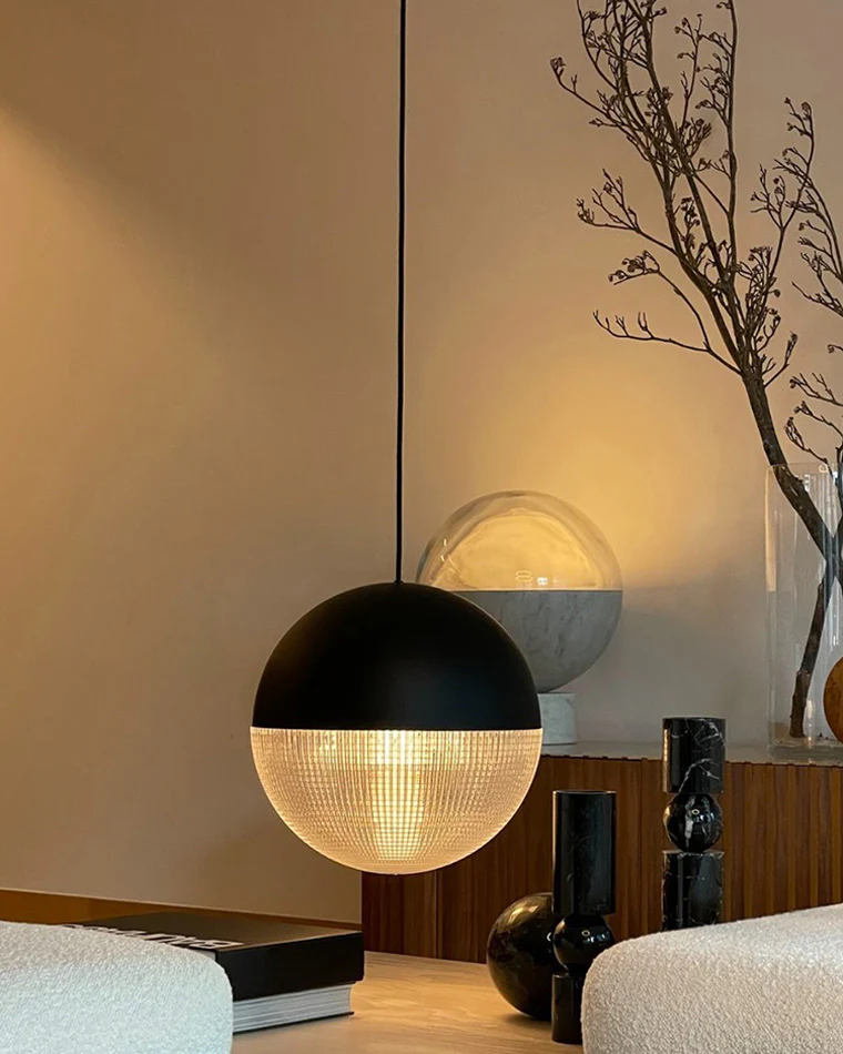 WOMO Prismatic/Milk Glass Globe Pendant Light-WM2065 - Image 19