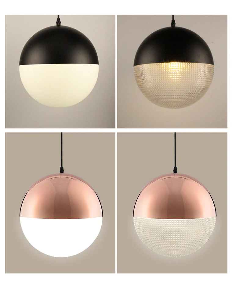 WOMO Prismatic/Milk Glass Globe Pendant Light-WM2065 - Image 26