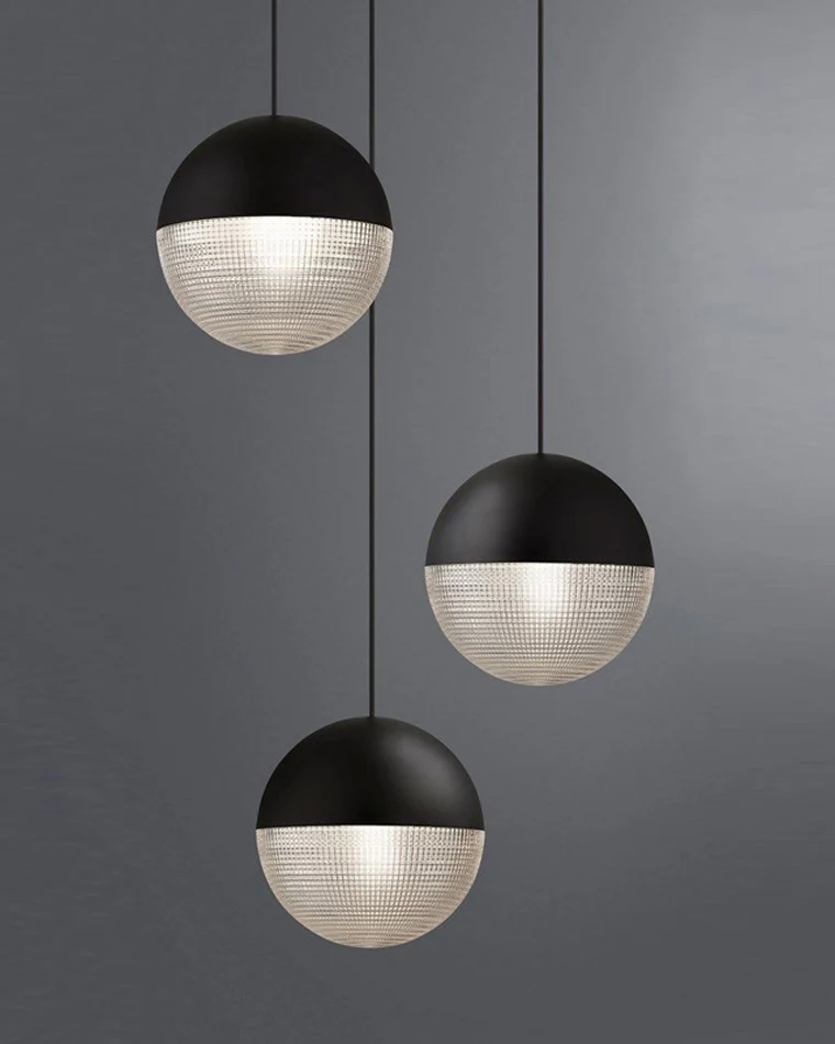 WOMO Prismatic/Milk Glass Globe Pendant Light-WM2065 - Image 27