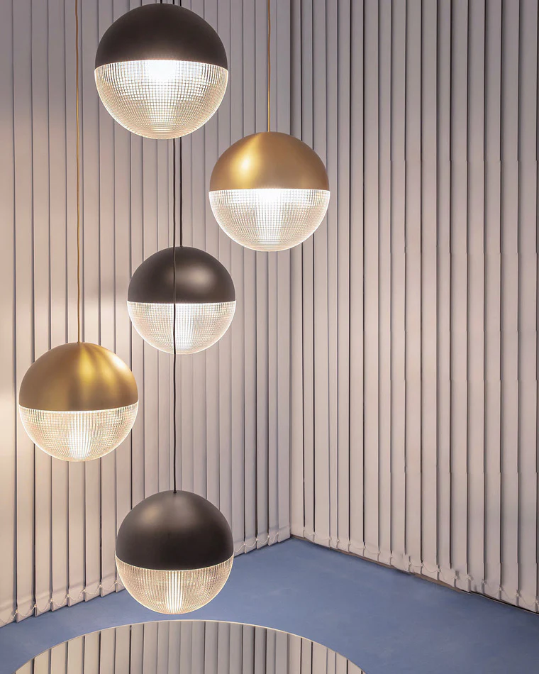 WOMO Prismatic/Milk Glass Globe Pendant Light-WM2065 - Image 3