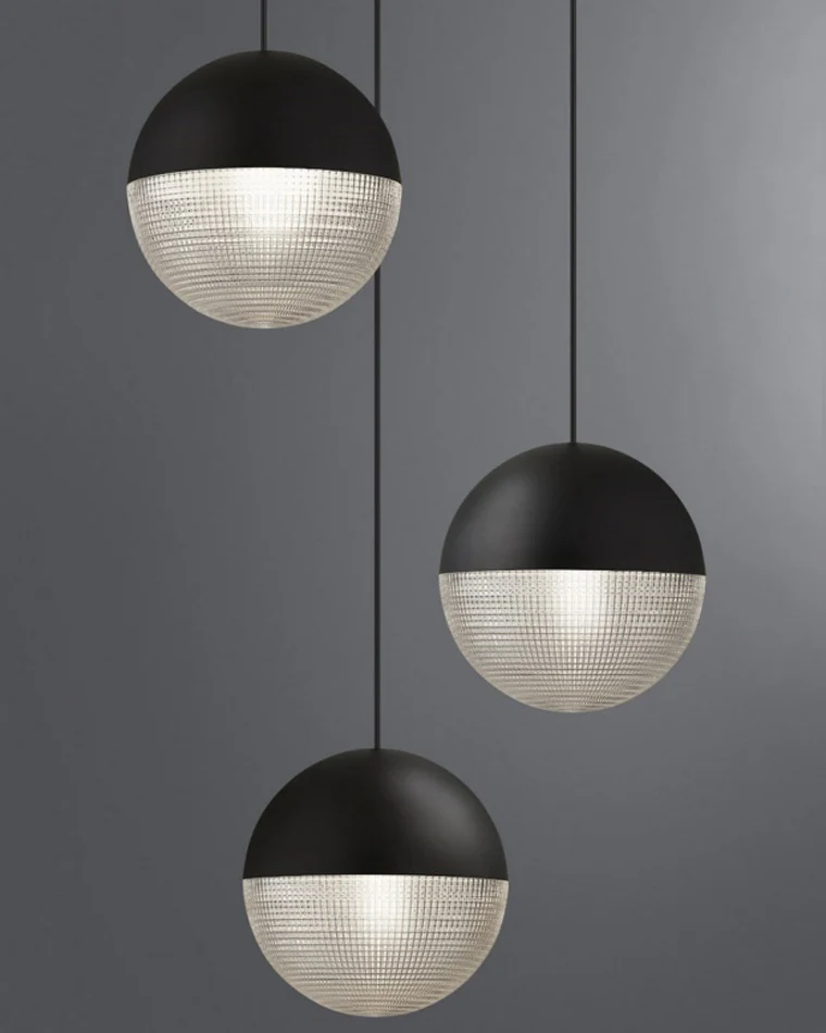 WOMO Prismatic/Milk Glass Globe Pendant Light-WM2065 - Image 6