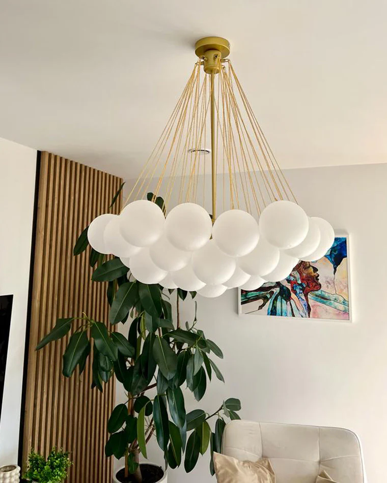 WOMO Cluster Frosted Glass Bubbles Chandelier-WM2068 - Image 10