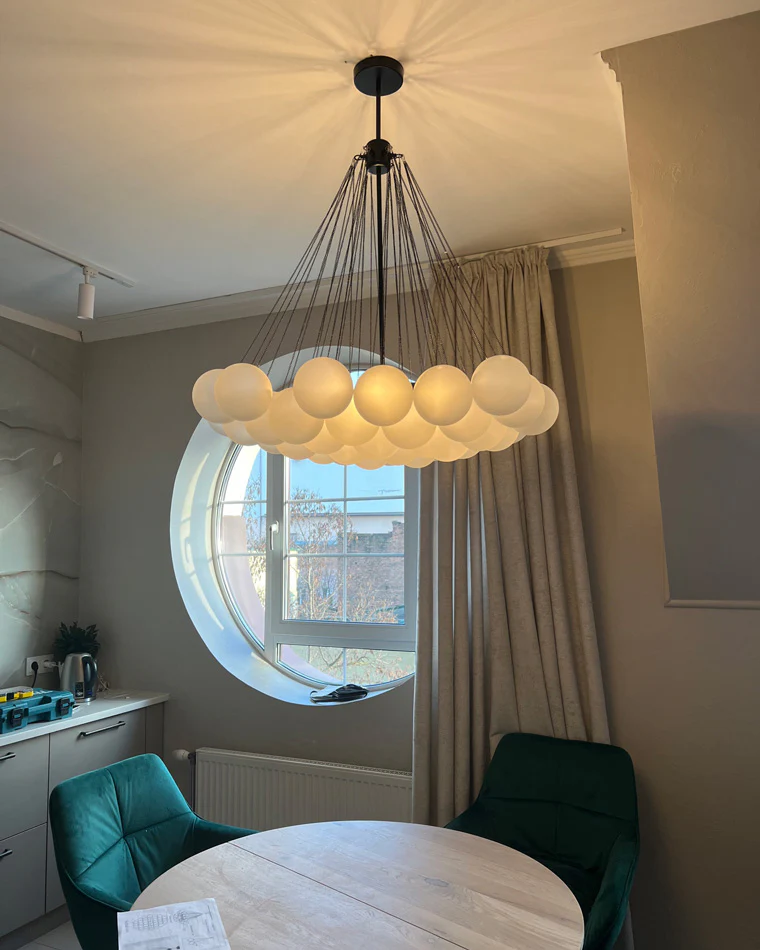 WOMO Cluster Frosted Glass Bubbles Chandelier-WM2068 - Image 2