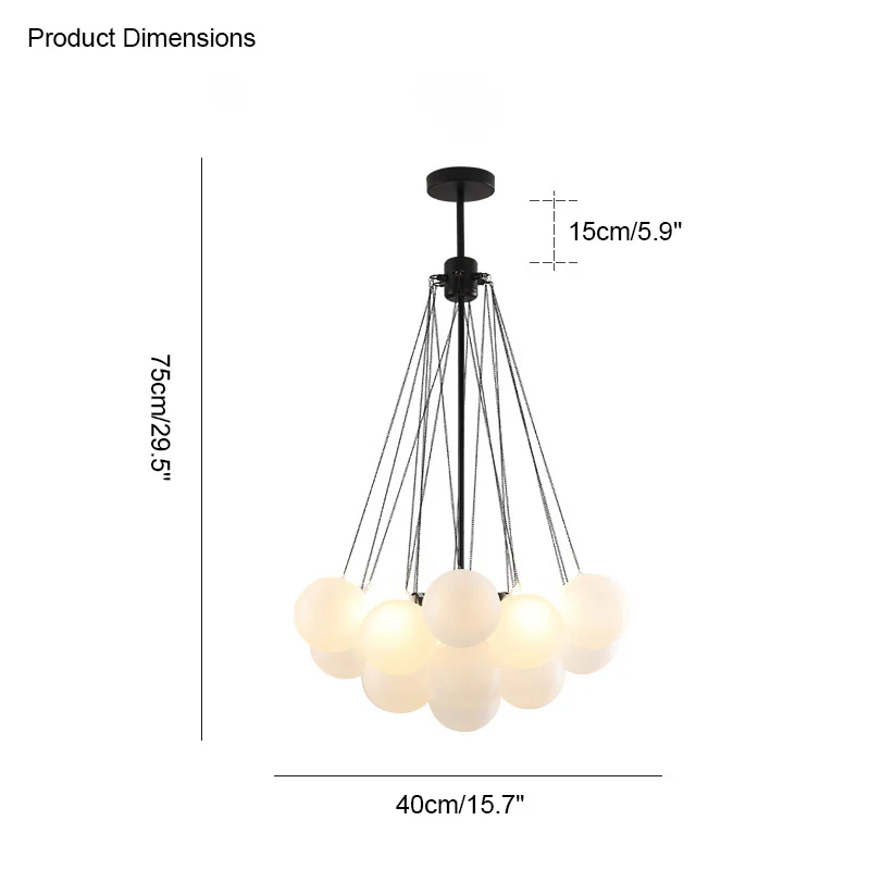 WOMO Cluster Frosted Glass Bubbles Chandelier-WM2068 - Image 25
