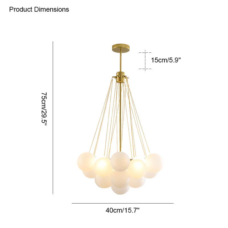 WOMO Cluster Frosted Glass Bubbles Chandelier-WM2068 - Image 26