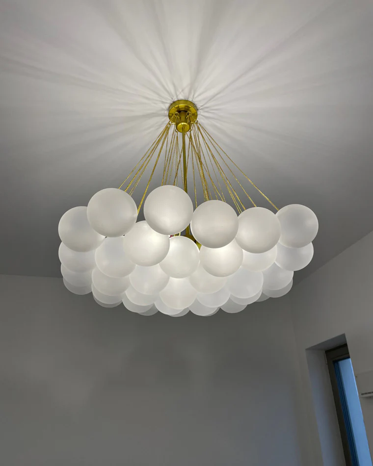 WOMO Cluster Frosted Glass Bubbles Chandelier-WM2068 - Image 3