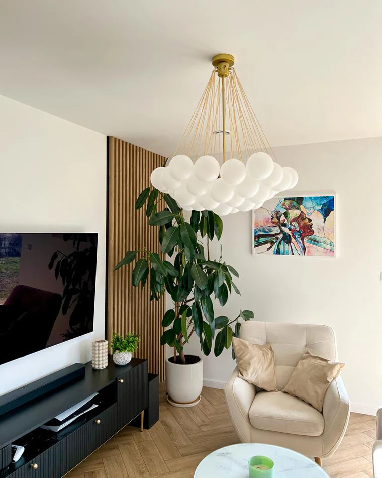 WOMO Cluster Frosted Glass Bubbles Chandelier-WM2068 - Image 6