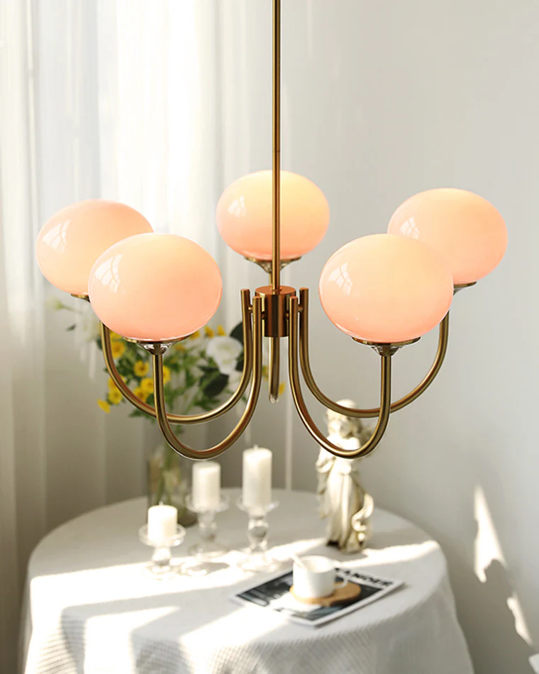 WOMO Pink Glass Globe Arm Chandelier-WM2052 - Image 10