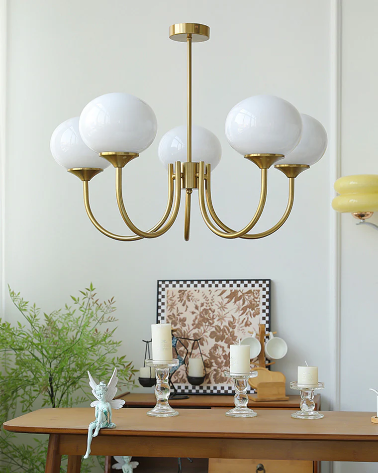 WOMO Pink Glass Globe Arm Chandelier-WM2052 - Image 18