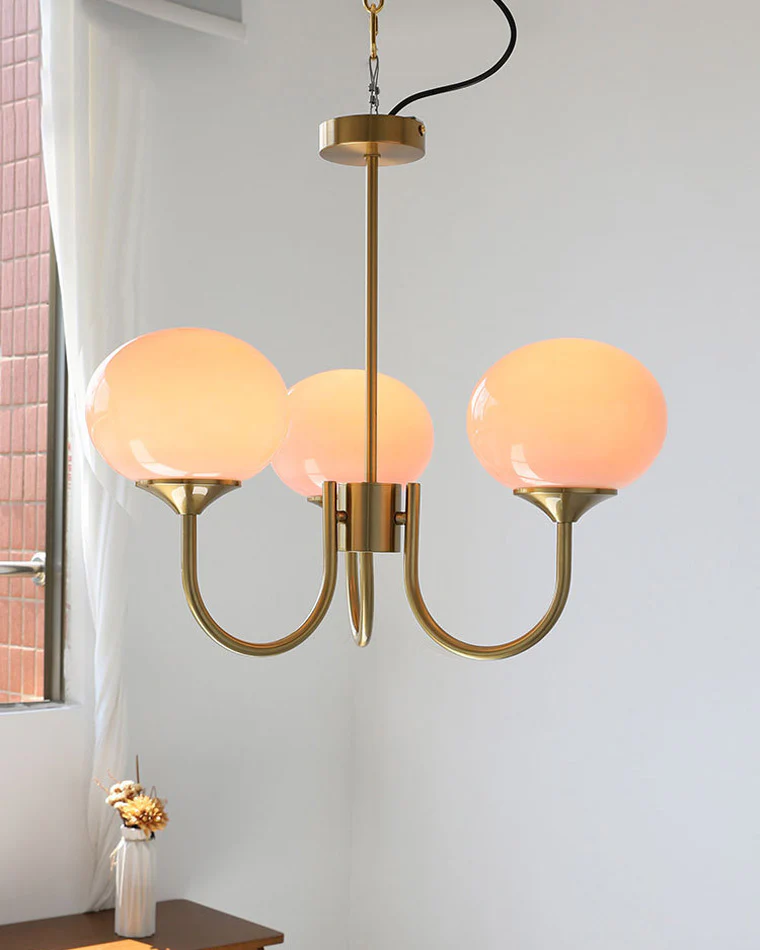 WOMO Pink Glass Globe Arm Chandelier-WM2052 - Image 22