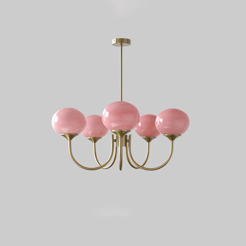 WOMO Pink Glass Globe Arm Chandelier-WM2052 - Image 32