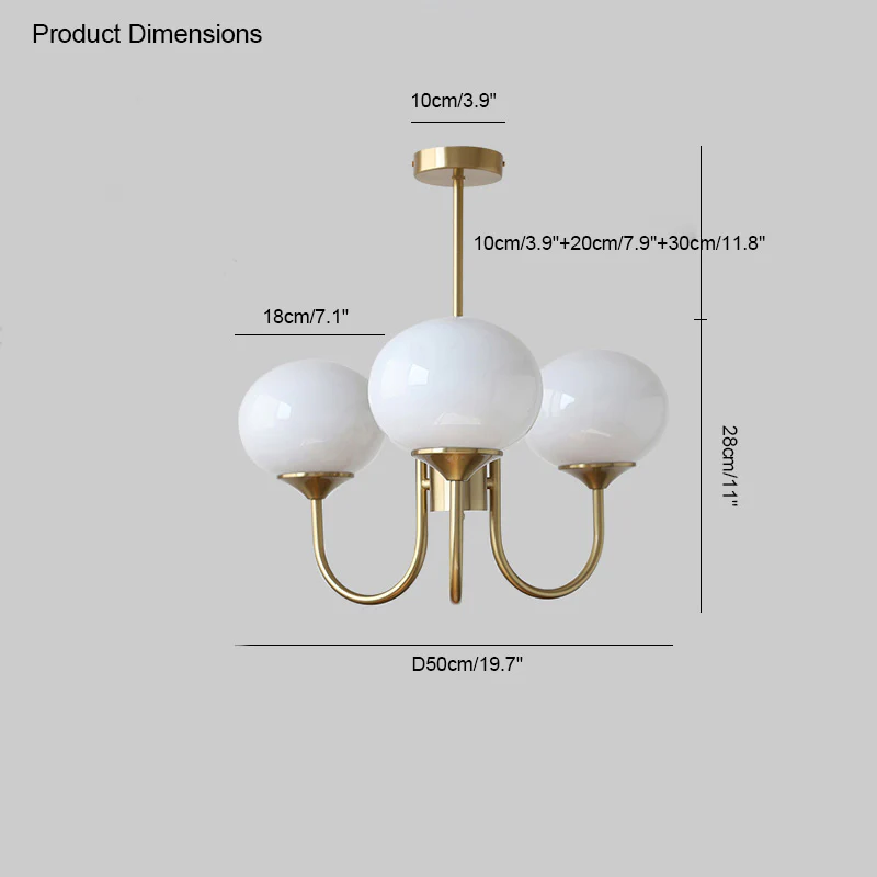 WOMO Pink Glass Globe Arm Chandelier-WM2052 - Image 35