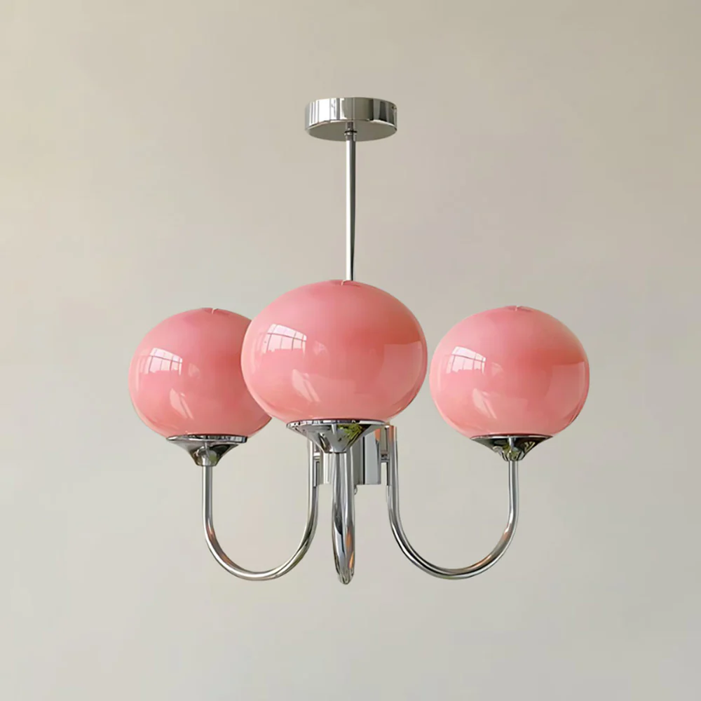 WOMO Pink Glass Globe Arm Chandelier-WM2052 - Image 38