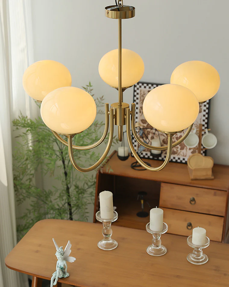 WOMO Pink Glass Globe Arm Chandelier-WM2052 - Image 4