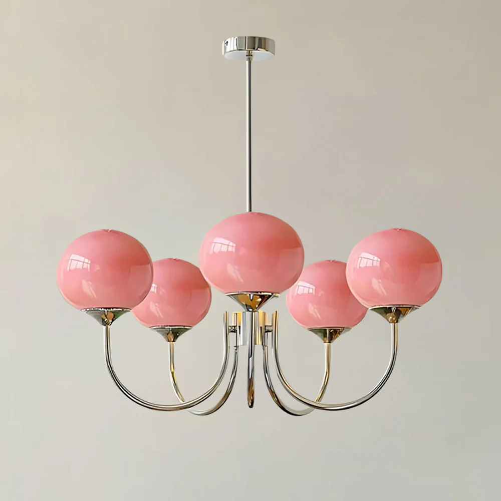 WOMO Pink Glass Globe Arm Chandelier-WM2052 - Image 40