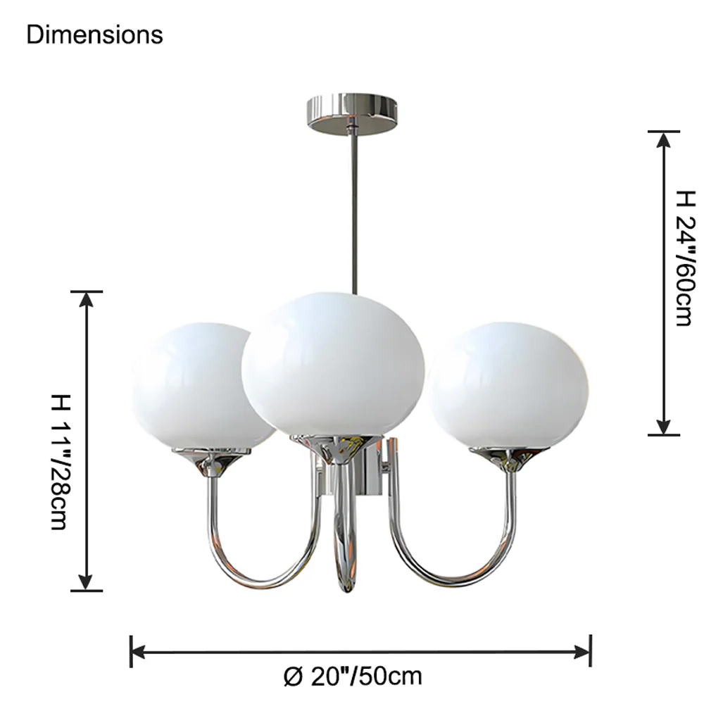 WOMO Pink Glass Globe Arm Chandelier-WM2052 - Image 43