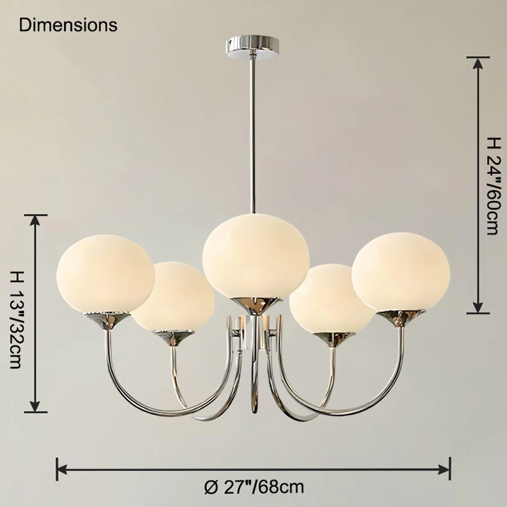 WOMO Pink Glass Globe Arm Chandelier-WM2052 - Image 45