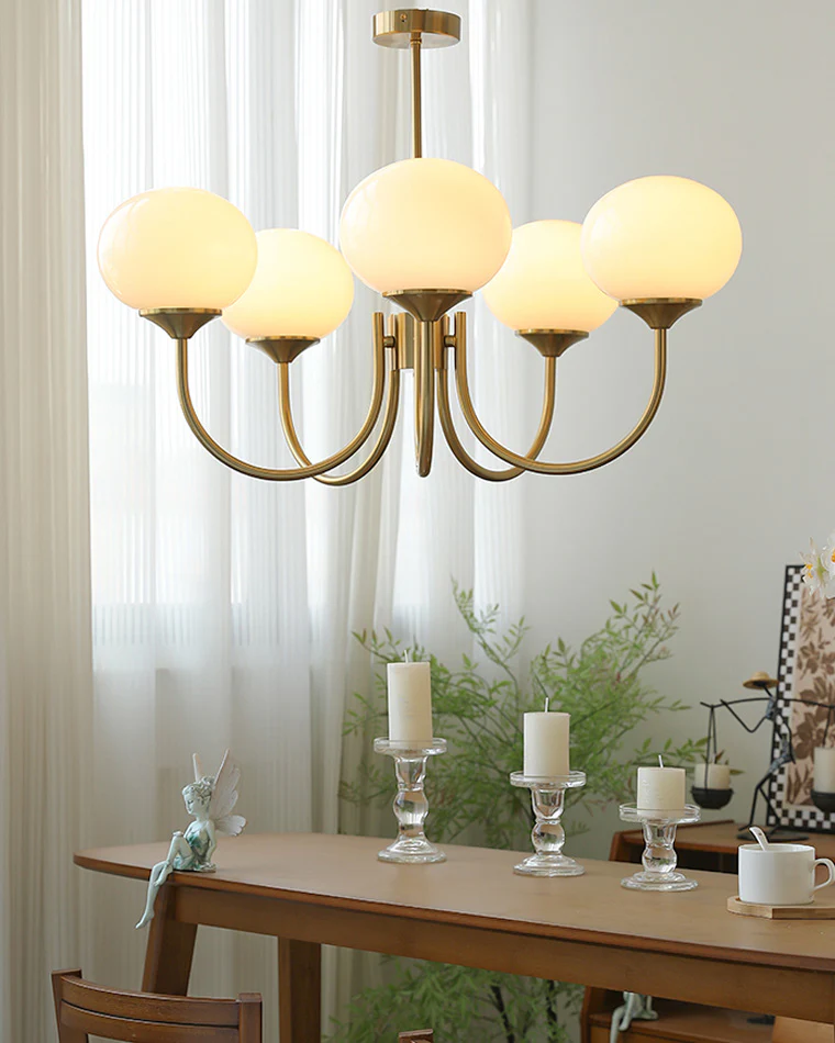 WOMO Pink Glass Globe Arm Chandelier-WM2052 - Image 8