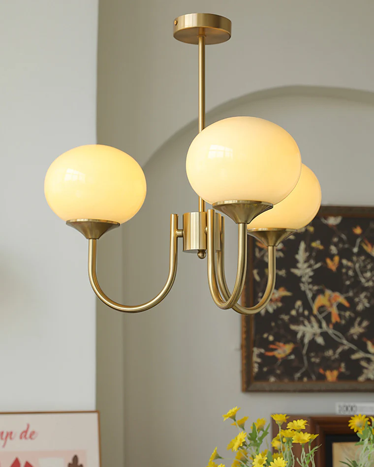 WOMO Pink Glass Globe Arm Chandelier-WM2052 - Image 9