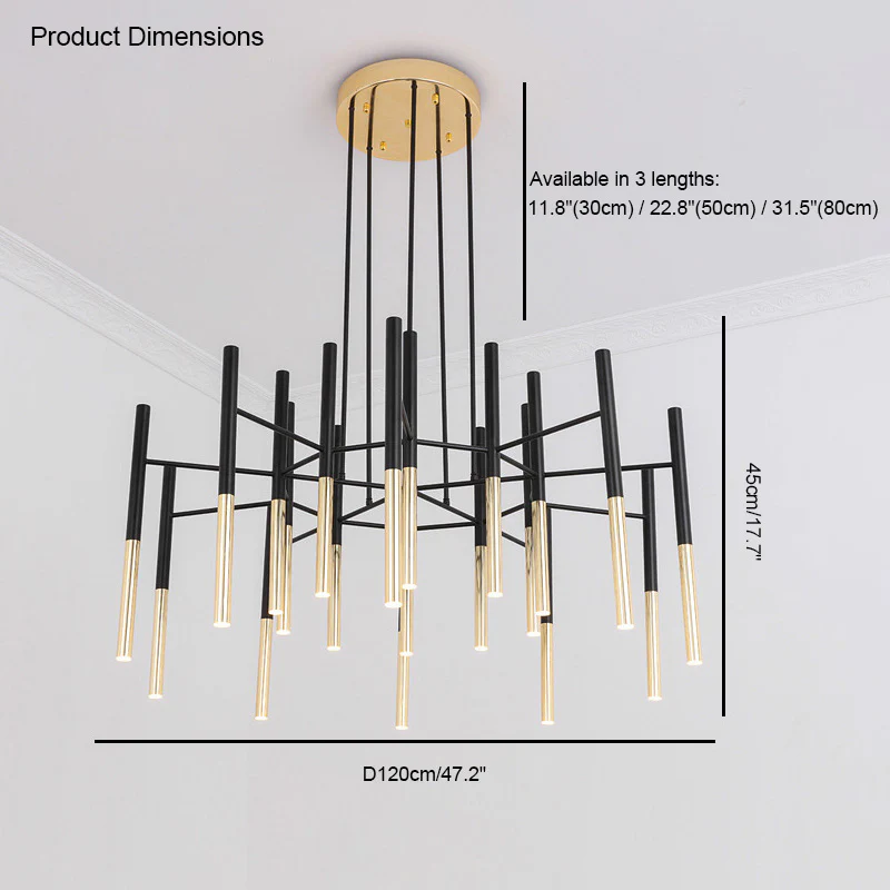 WOMO Tube Metal Chandelier-WM2083 - Image 13