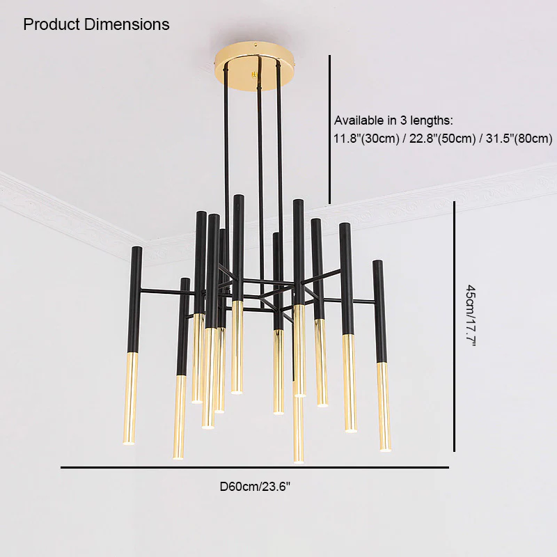 WOMO Tube Metal Chandelier-WM2083 - Image 15