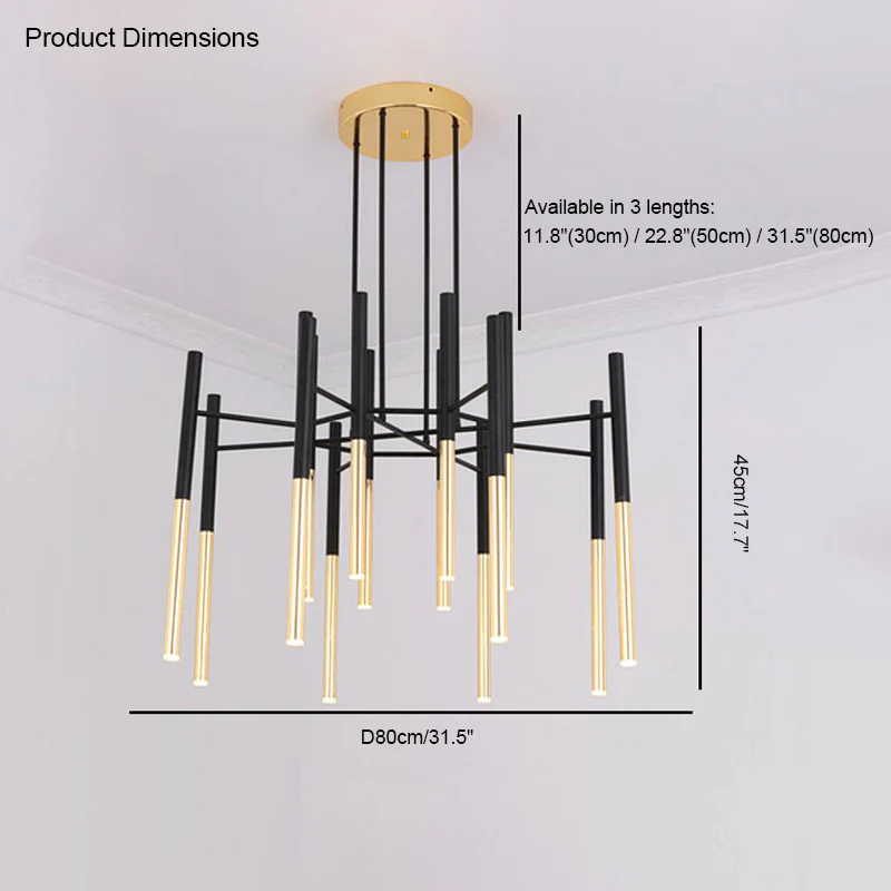 WOMO Tube Metal Chandelier-WM2083 - Image 17
