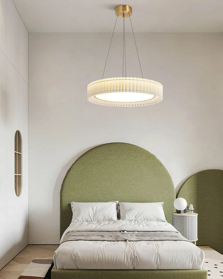 WOMO Round Pleated Fabric Pendant Light-WM2050 - Image 11