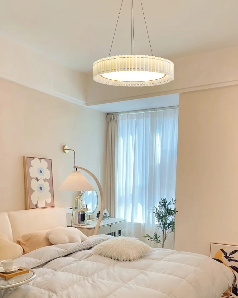 WOMO Round Pleated Fabric Pendant Light-WM2050 - Image 13