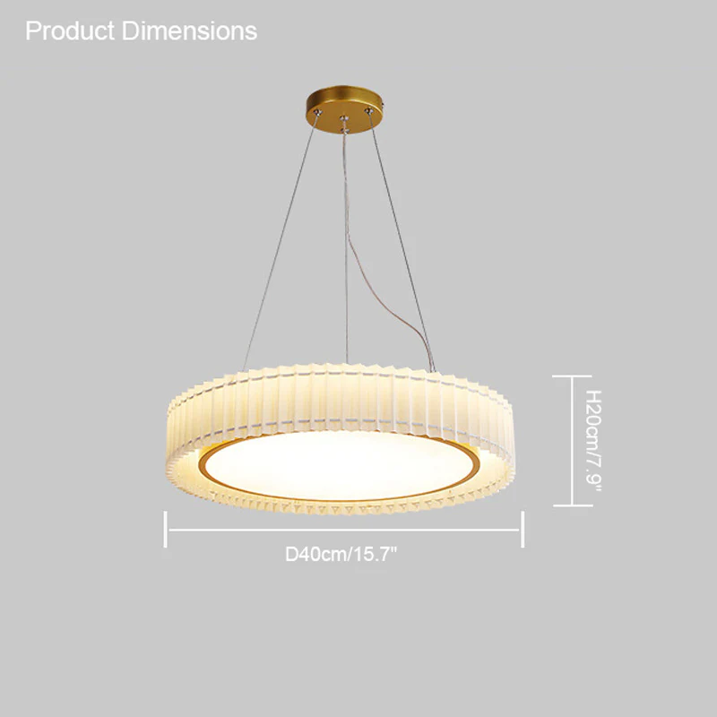 WOMO Round Pleated Fabric Pendant Light-WM2050 - Image 17