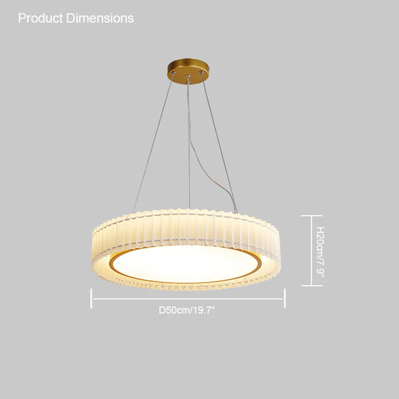 WOMO Round Pleated Fabric Pendant Light-WM2050 - Image 18