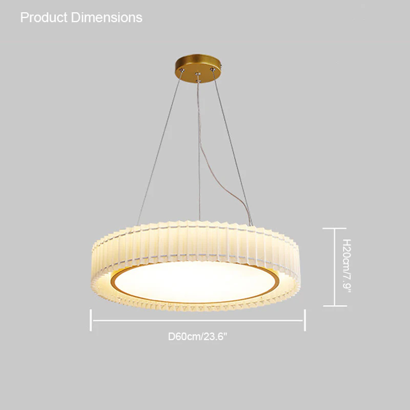 WOMO Round Pleated Fabric Pendant Light-WM2050 - Image 19