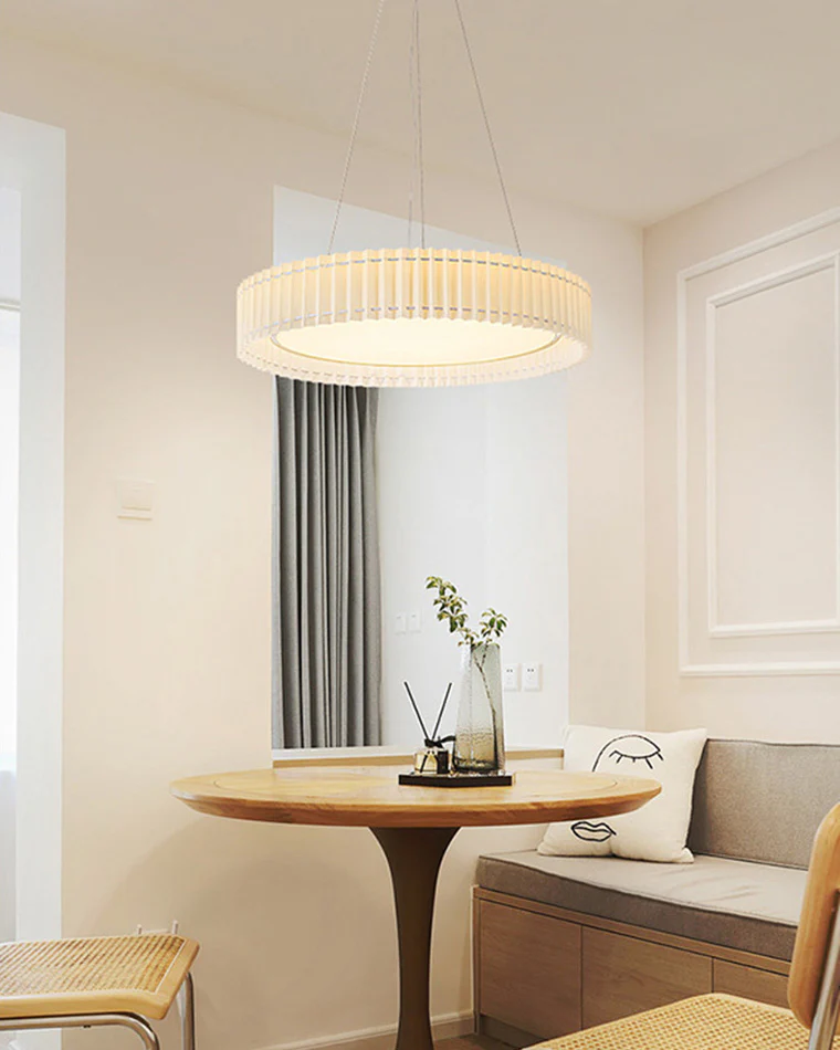 WOMO Round Pleated Fabric Pendant Light-WM2050 - Image 4