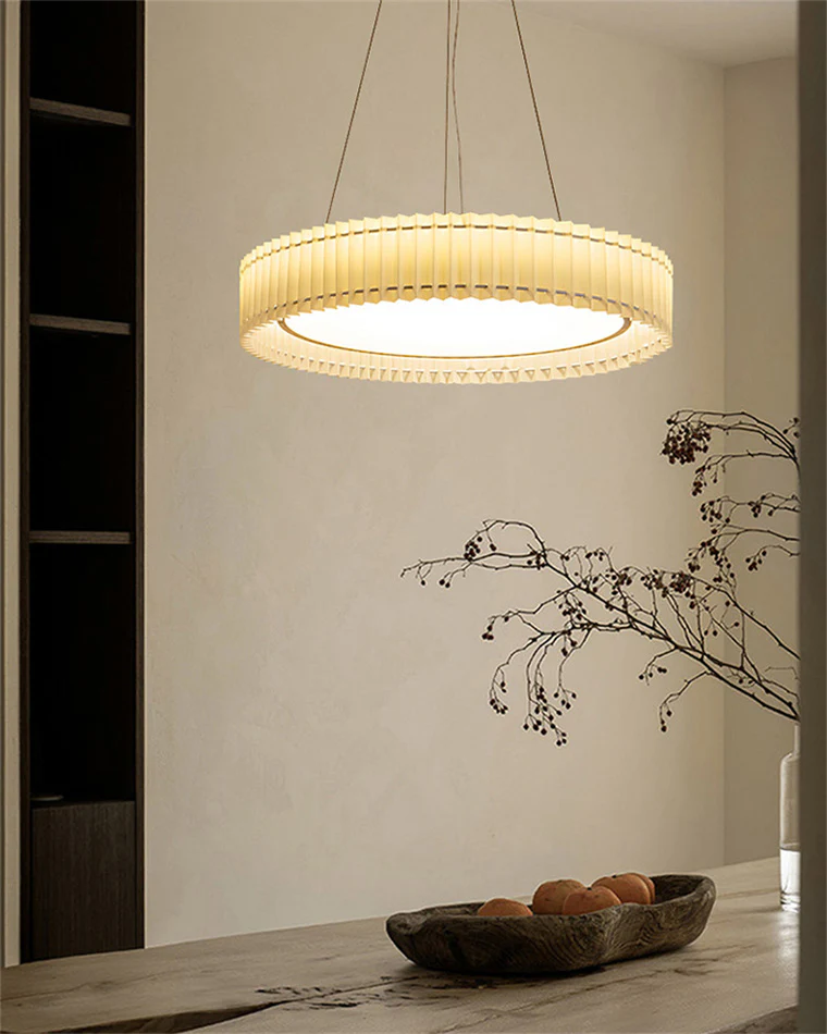 WOMO Round Pleated Fabric Pendant Light-WM2050 - Image 7